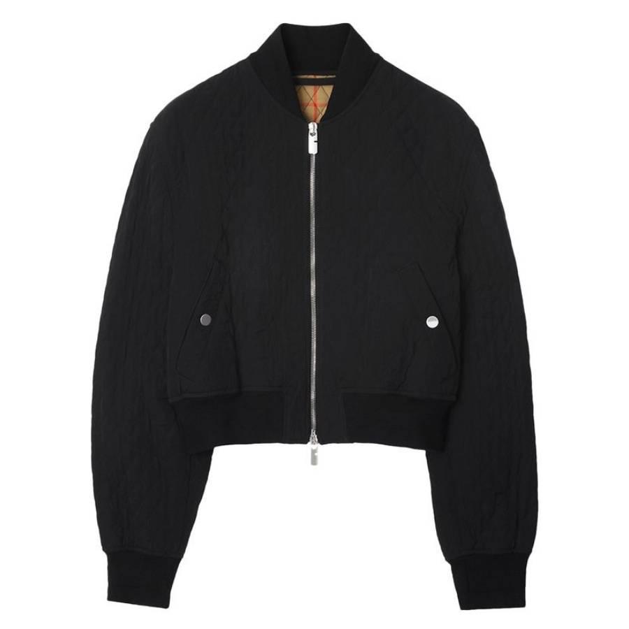 Burberry Cropped Quilted Bomber Jacket by BURBERRY