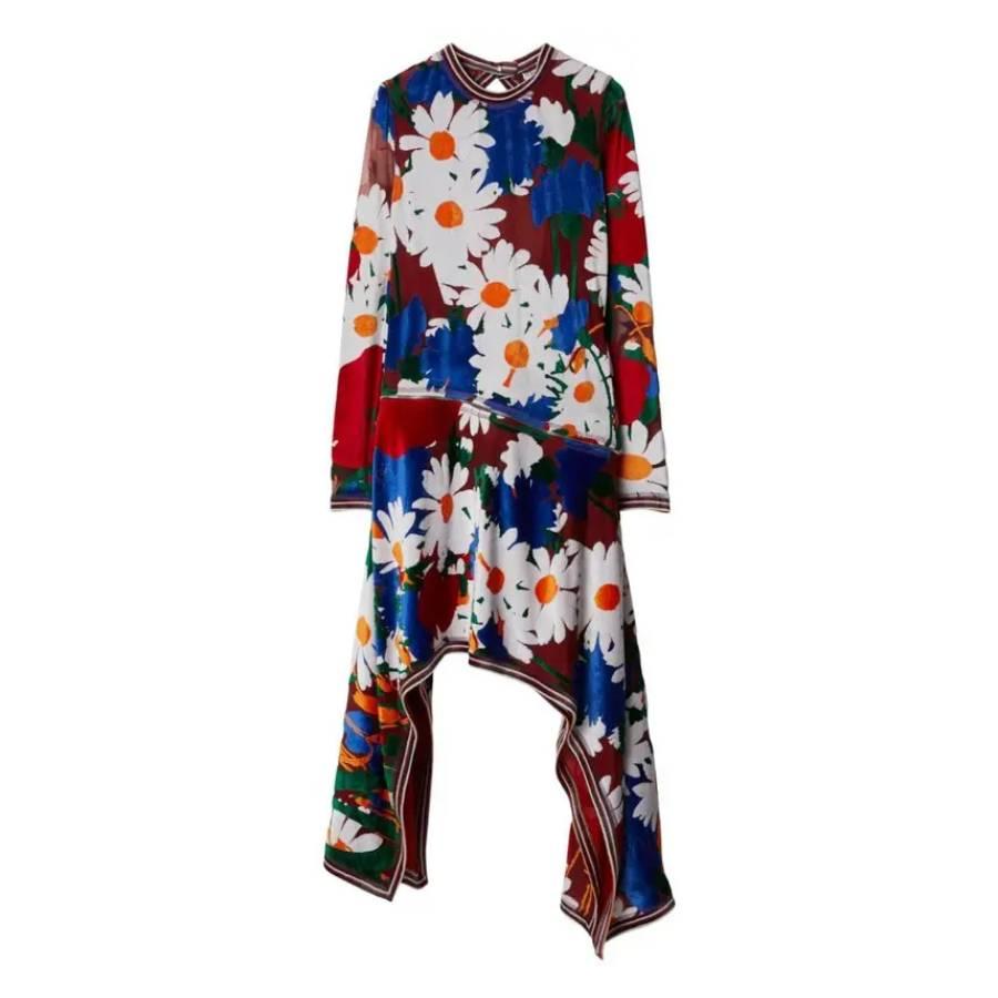Burberry Daisy Garden Print Velvet Dress by BURBERRY