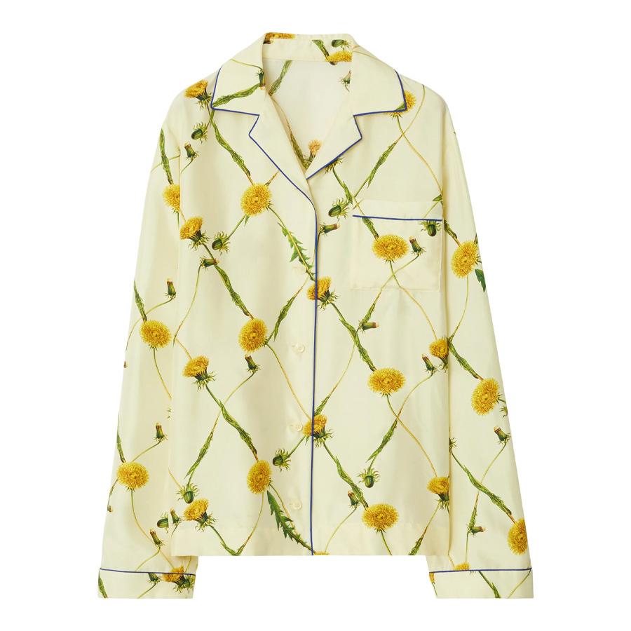 Burberry Dandelion-Print Silk Pyjama Shirt by BURBERRY