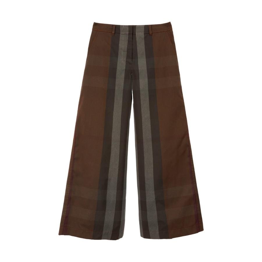 Burberry Dark Birch Brown Check Custom Fit Trousers by BURBERRY
