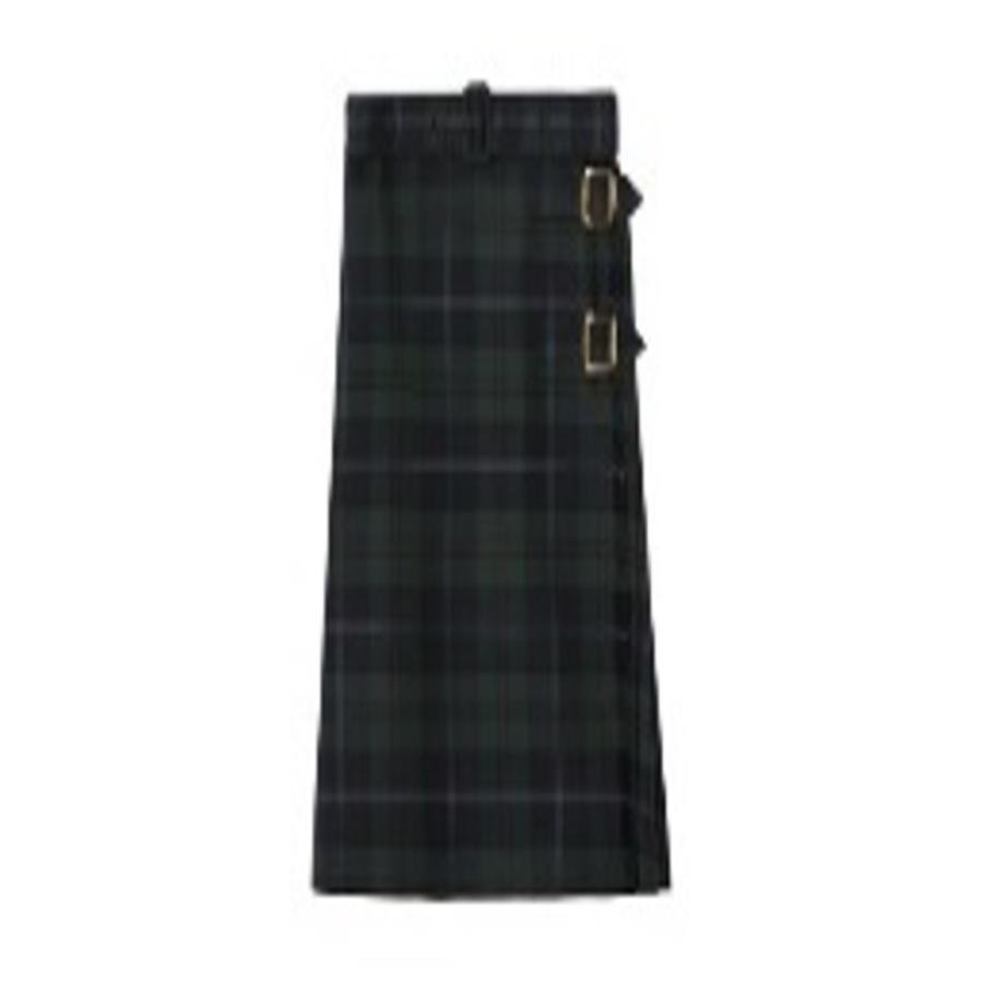 Burberry Dark Viridian Green Check Belted Skirt by BURBERRY