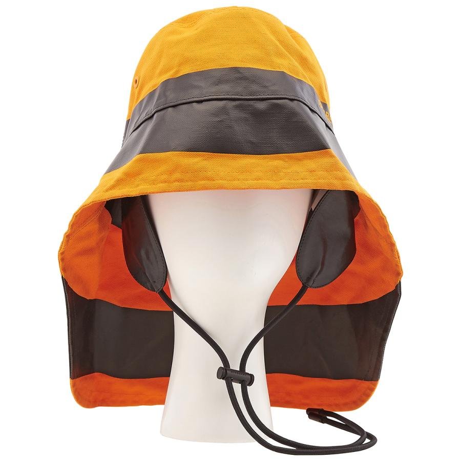 Burberry Deep Orange/Black Stripe Fisherman Bucket Hat by BURBERRY