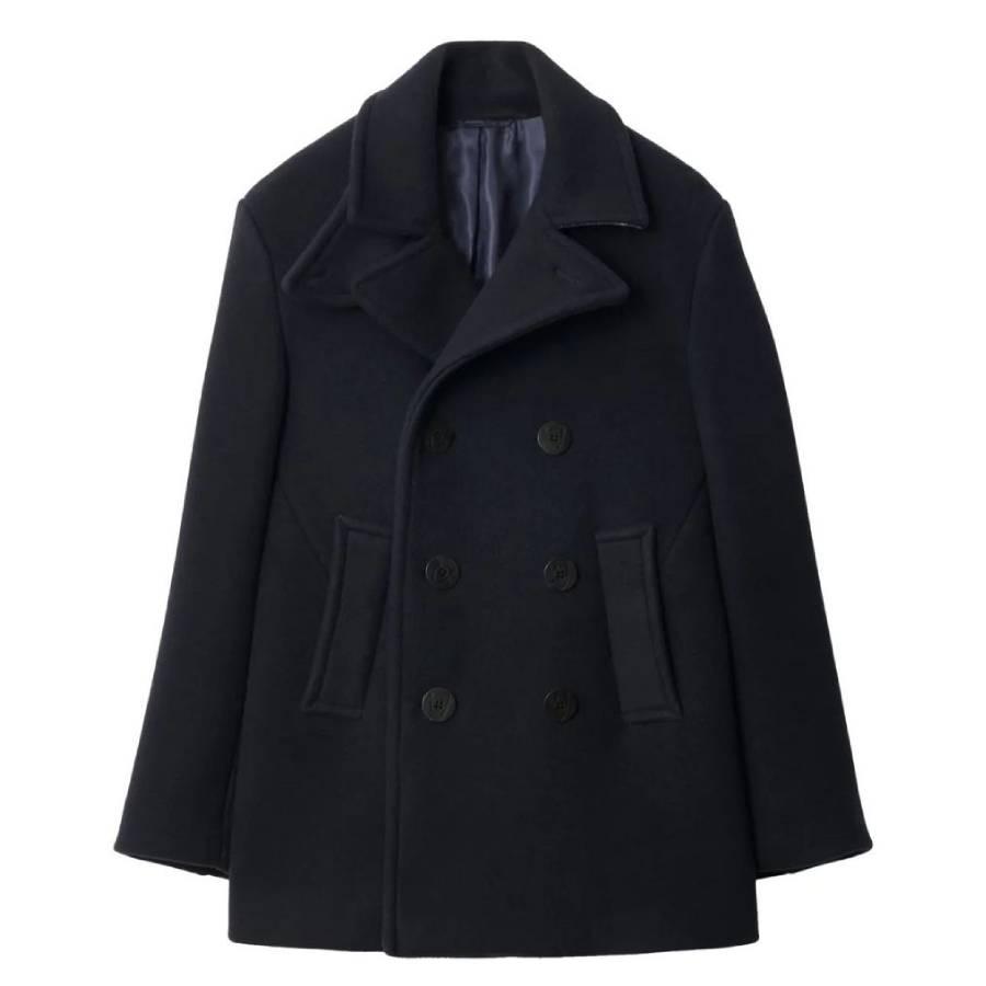 Burberry Double-Breasted Wool Peacoat by BURBERRY