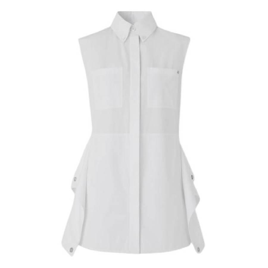 Burberry Draped Panel Sleeveless Shirt by BURBERRY