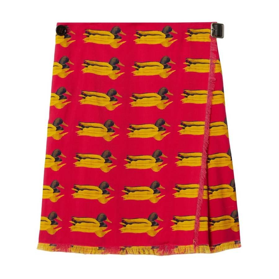 Burberry Duck Print Wool Mini Skirt by BURBERRY