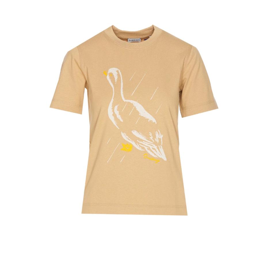 Burberry Duck Printed Crewneck Cotton T-Shirt by BURBERRY