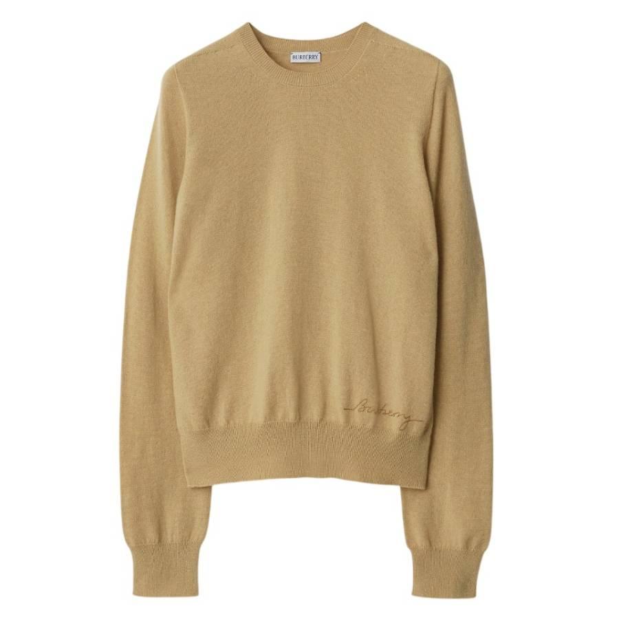 Burberry Embroidered Logo Cashmere Sweater by BURBERRY