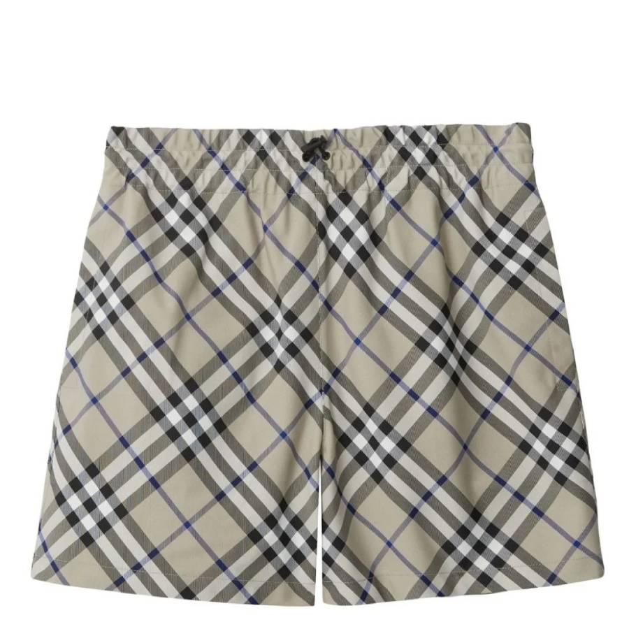 Burberry Equestrian Knight Check Cotton Shorts by BURBERRY