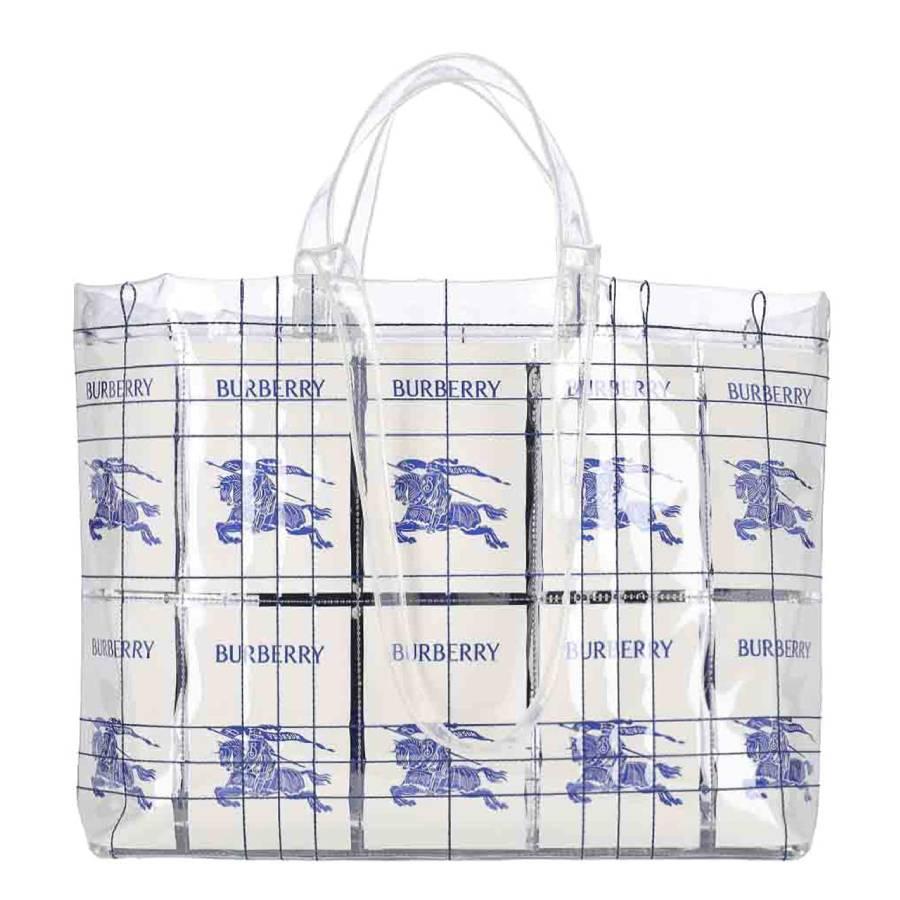 Burberry Equestrian Knight Logo Printed Transparent Tote Bag by BURBERRY