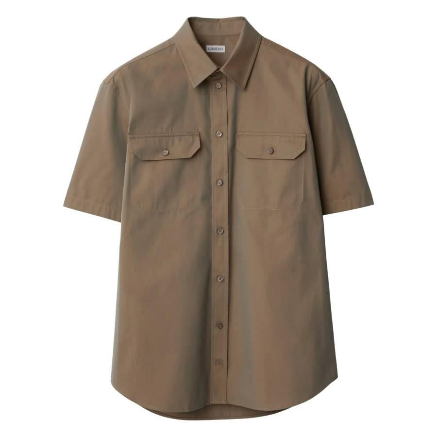 Burberry Equestrian Knight Motif Cotton Poplin Shirt by BURBERRY