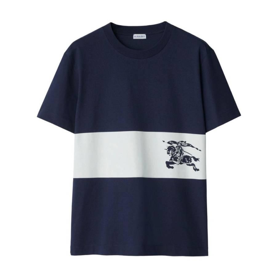 Burberry Equestrian Knight Stripe Pattern Cotton T Shirt by BURBERRY