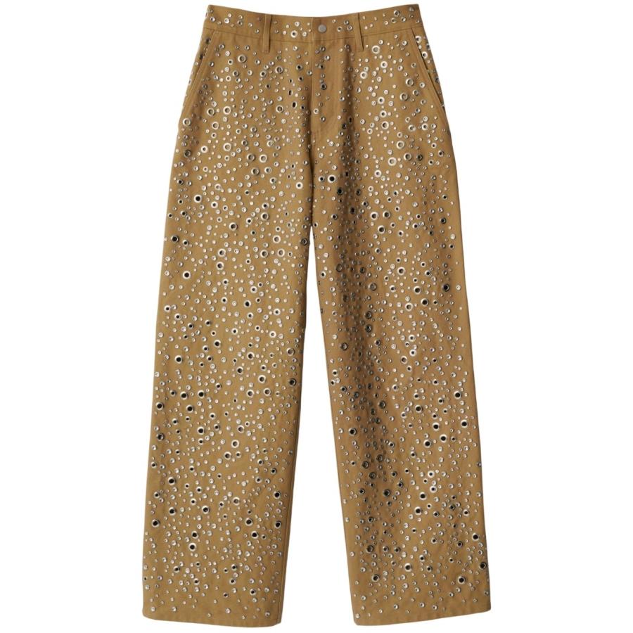 Burberry Eyelet Embellished Cotton Trousers by BURBERRY