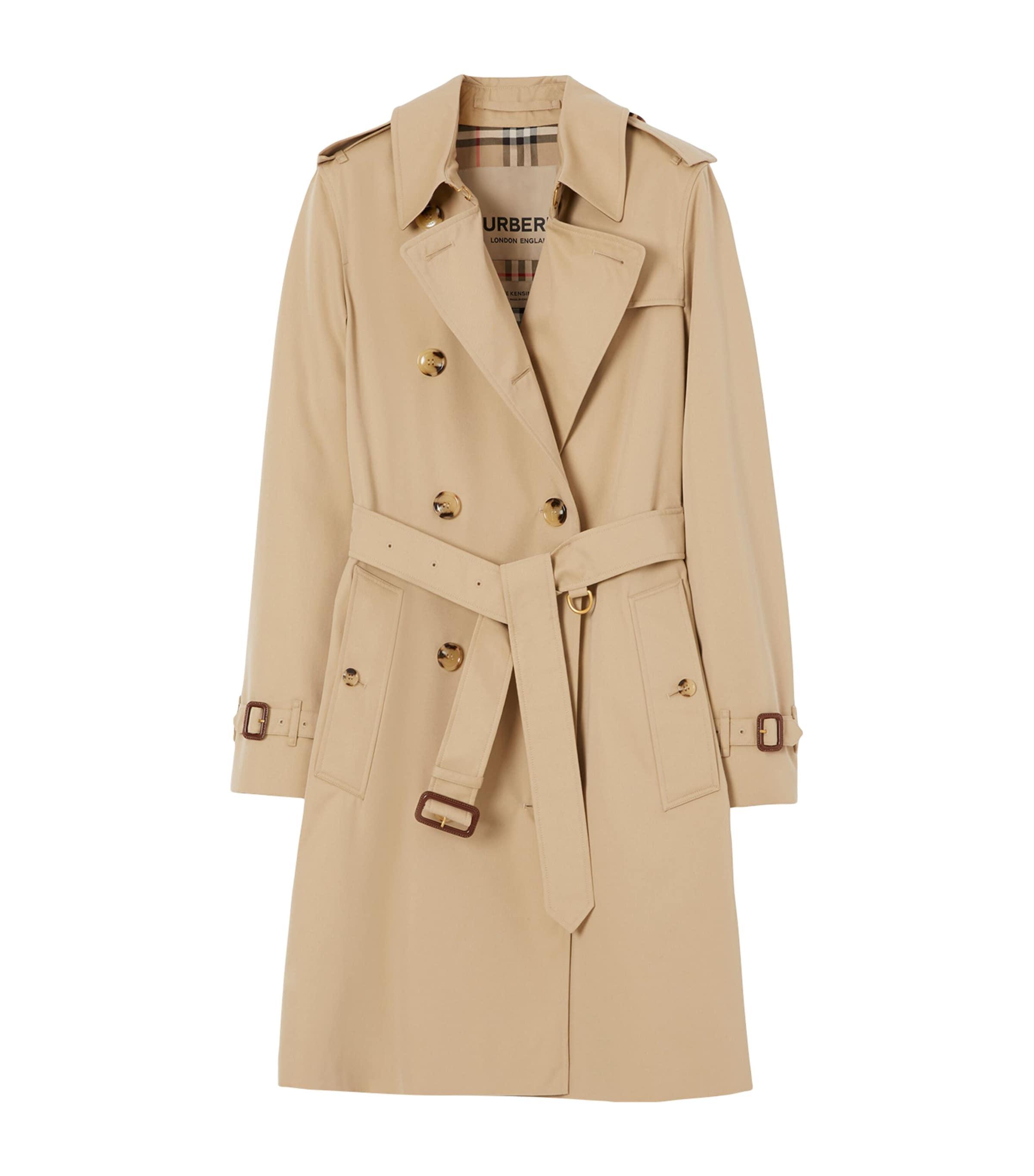 Burberry Gabardine Kensington Mid-Length Trench Coat by BURBERRY