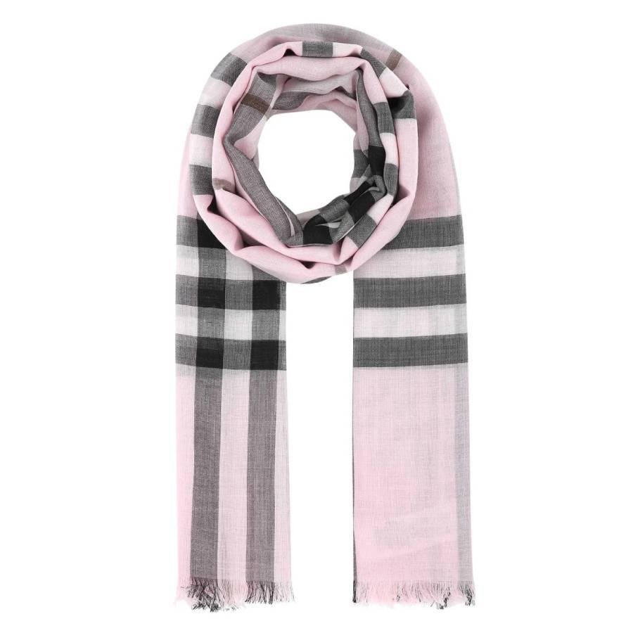 Burberry Giant Gauze Check Wool And Silk Blend Scarf by BURBERRY