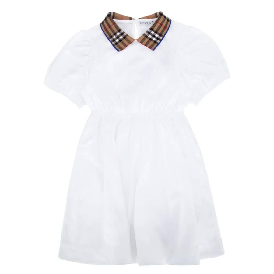 Burberry Girls Alesea Check Collar Polo Shirt Dress by BURBERRY