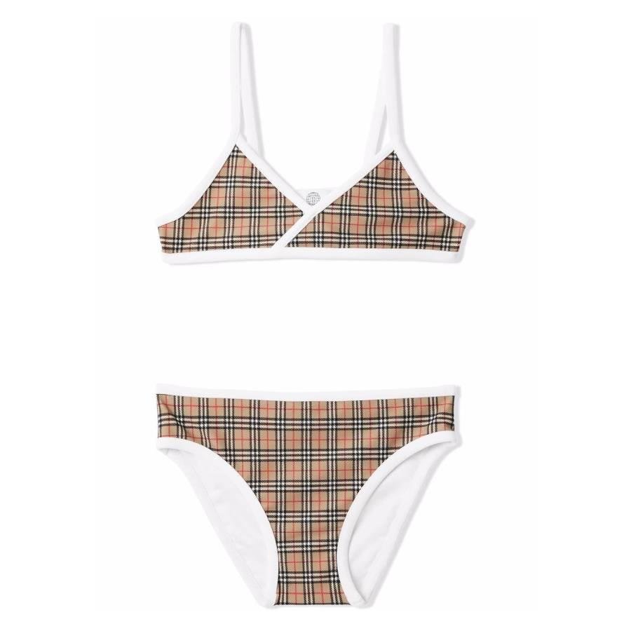 Burberry Girls Archive Beige Crosby Vintage Check Two-Piece Swimsuit by BURBERRY