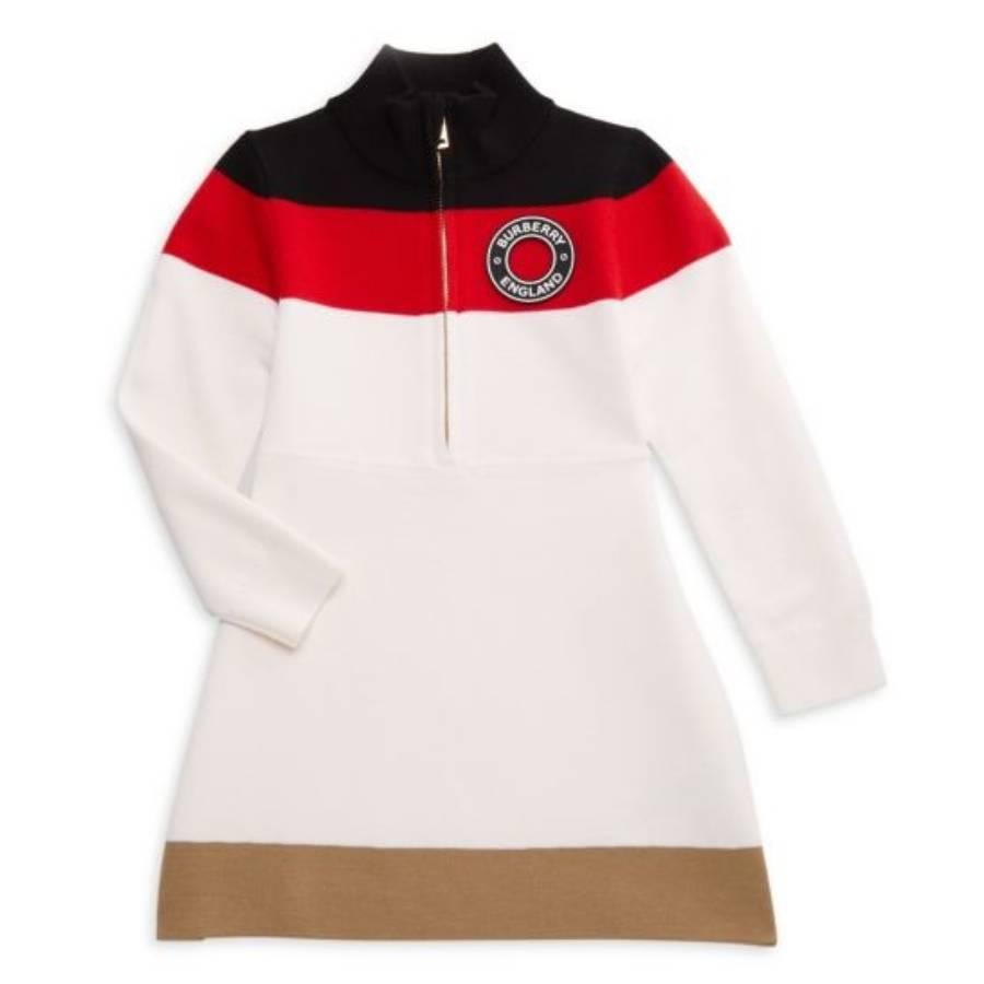 Burberry Girls Baile Icon Wool Blend Sweater Dress by BURBERRY