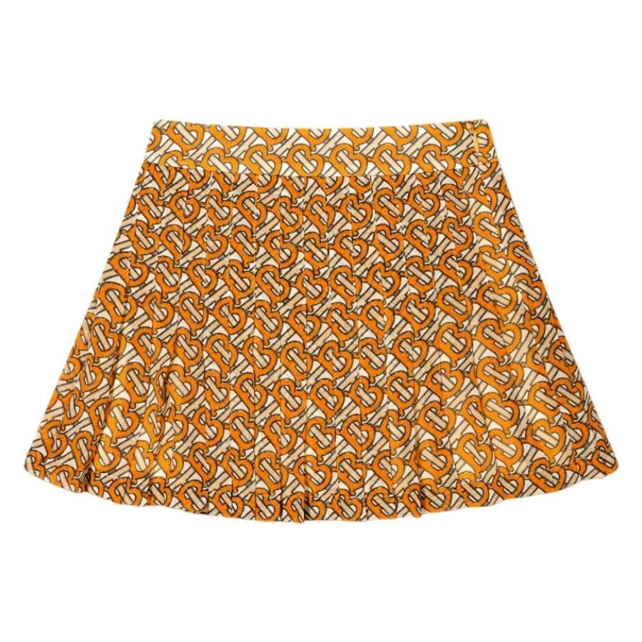 Burberry Girls Camila Monogram Skirt In Bright Orange by BURBERRY