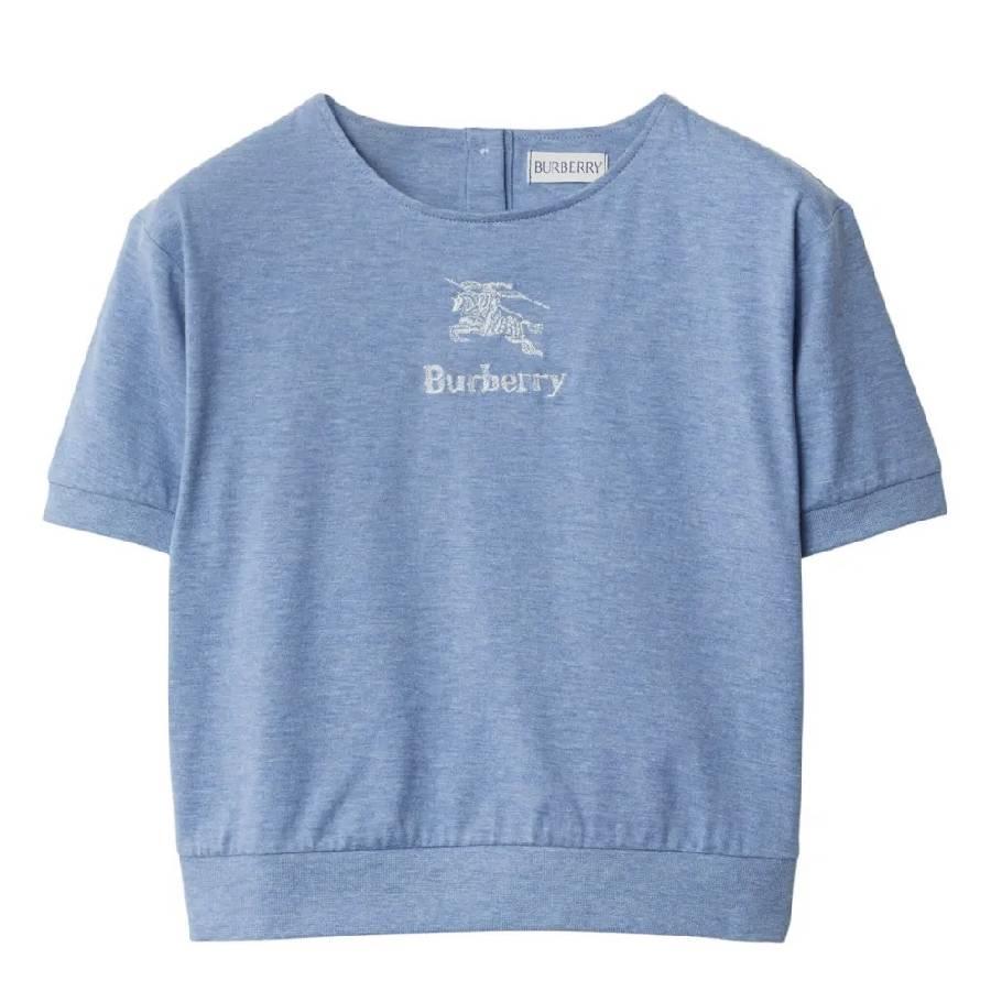 Burberry Girls Embroidered Logo Short Sleeve T-Shirt by BURBERRY