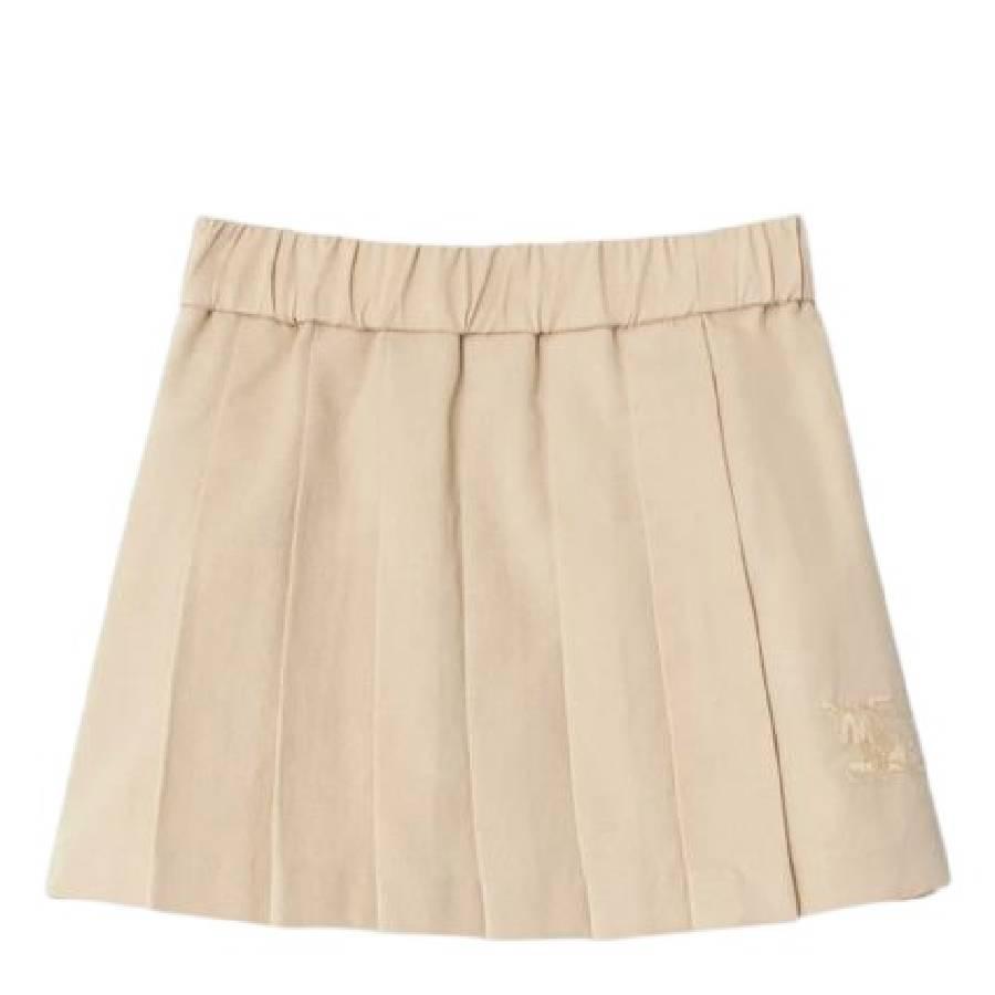 Burberry Girls Pleated Cotton Blend Skirt by BURBERRY