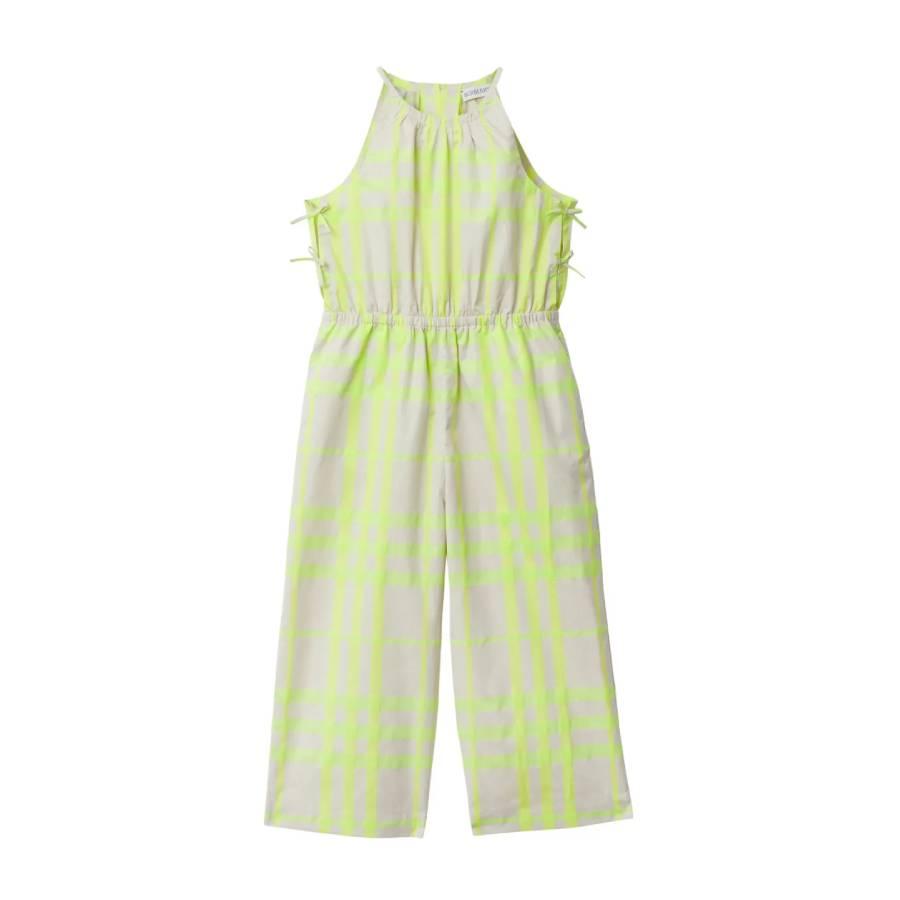 Burberry Girls Sheba Checkered Cotton Blend Jumpsuit by BURBERRY