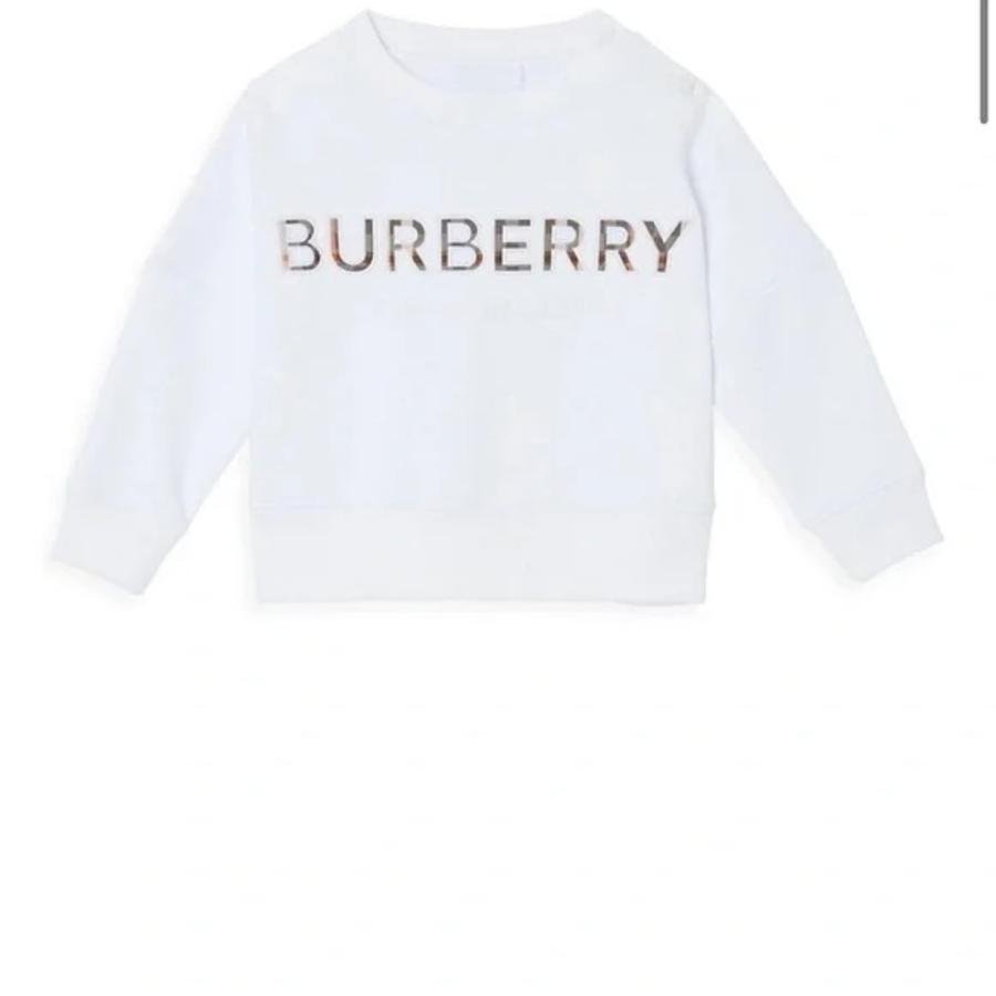 Burberry Girls White Eugene Vintage Check Logo Sweatshirt by BURBERRY