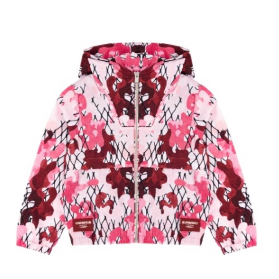 Burberry Girls Wilbur Camouflage Print Jacket In Bubblegum Pink by BURBERRY