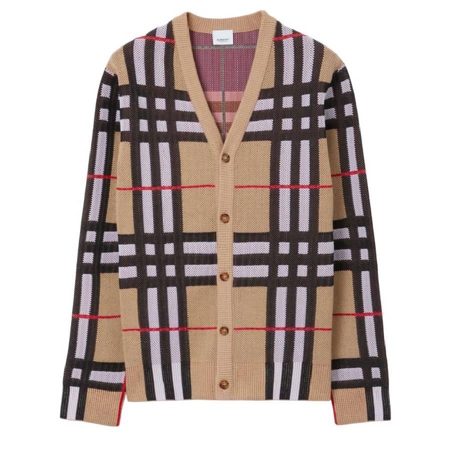 Burberry Harriford Vintage Check V-Neck Cardigan by BURBERRY