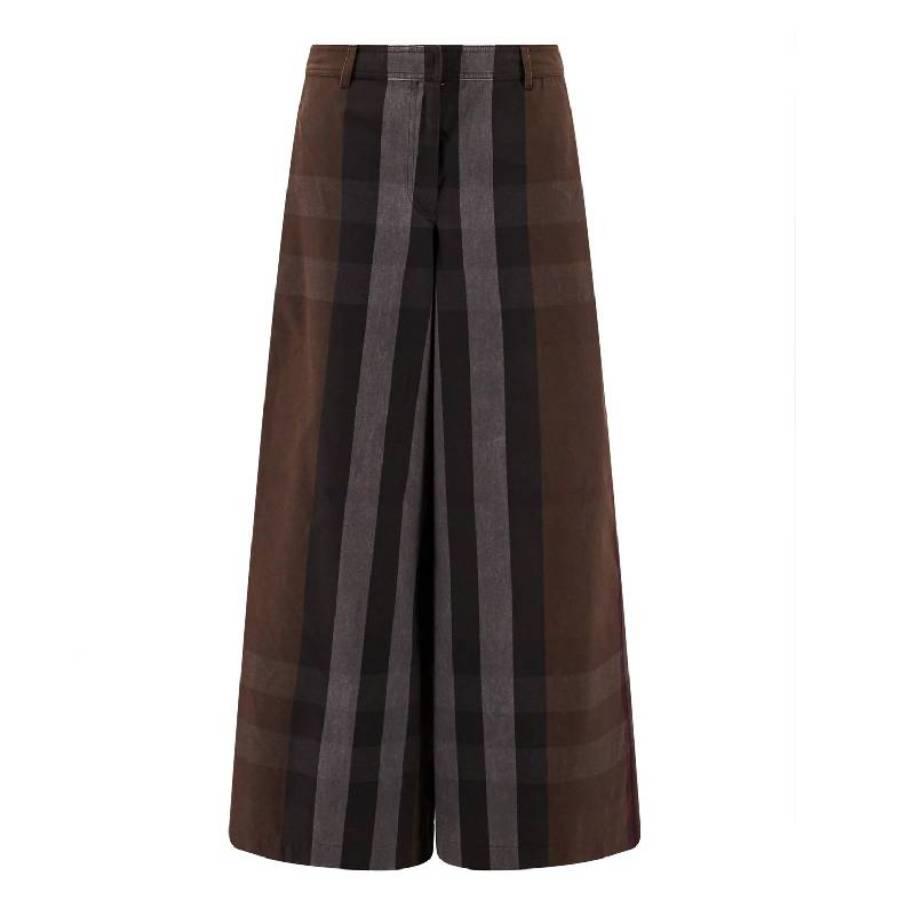 Burberry High Waist Wide Leg Trousers by BURBERRY