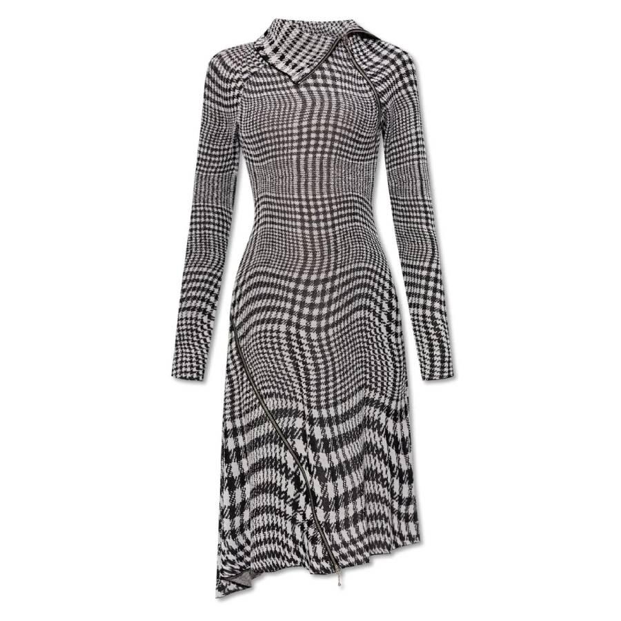 Burberry Houndstooth Pattern Midi Dress by BURBERRY