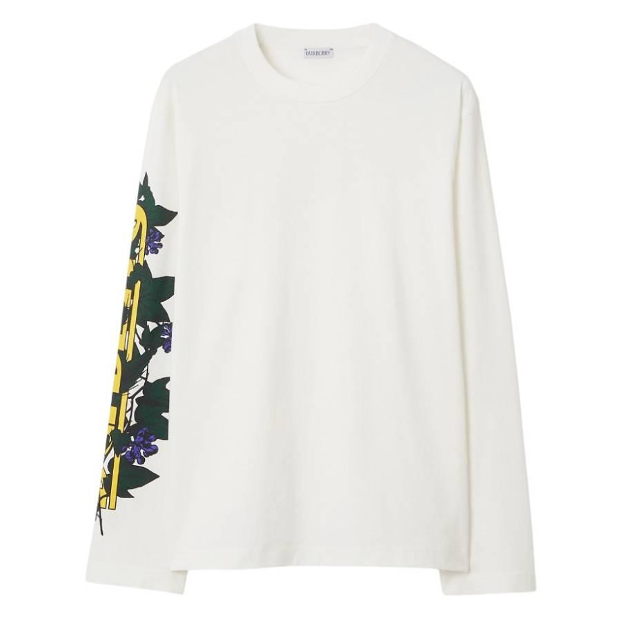 Burberry Ivy Logo Cotton Long-Sleeved Top by BURBERRY