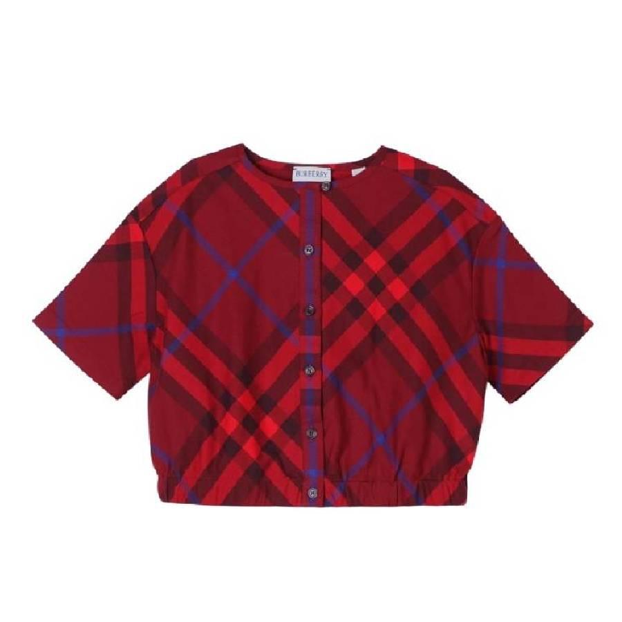Burberry Kids Check Pattern Cotton T-Shirt by BURBERRY