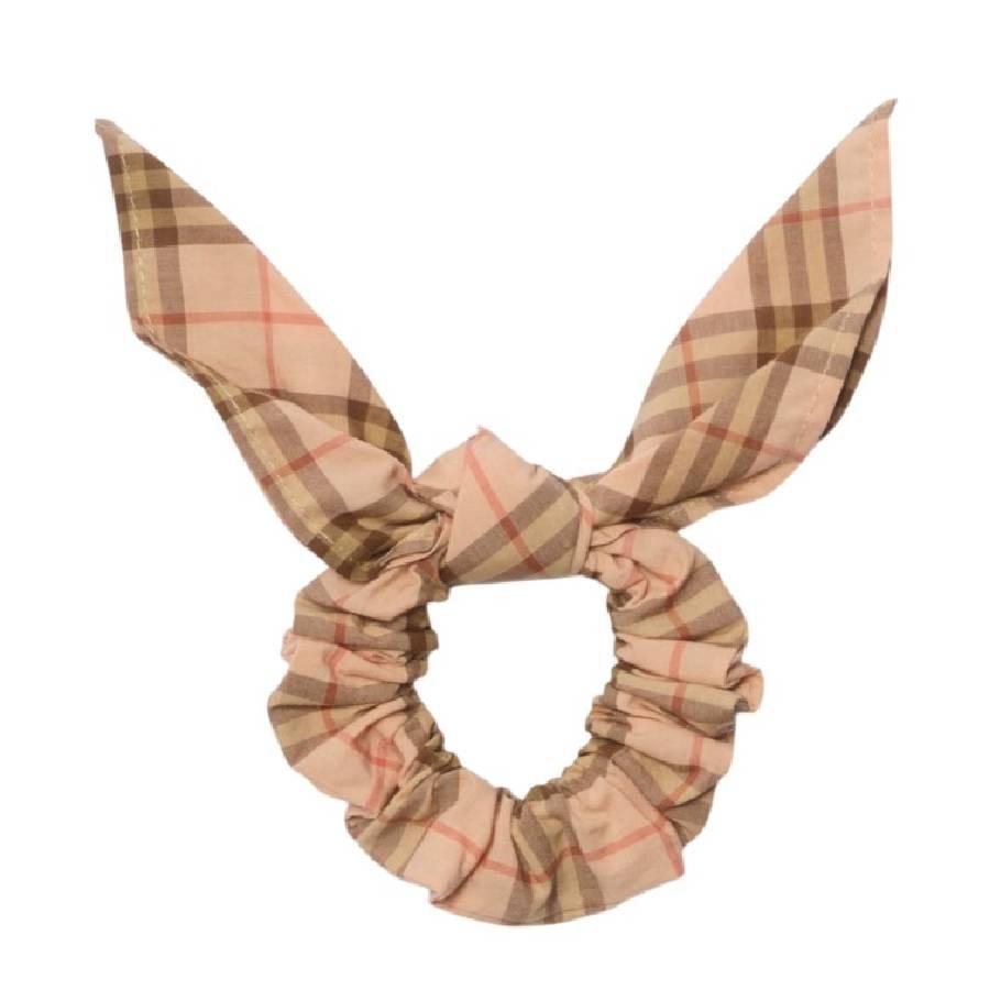 Burberry Kids Check Print Cotton Hair Scrunchie by BURBERRY