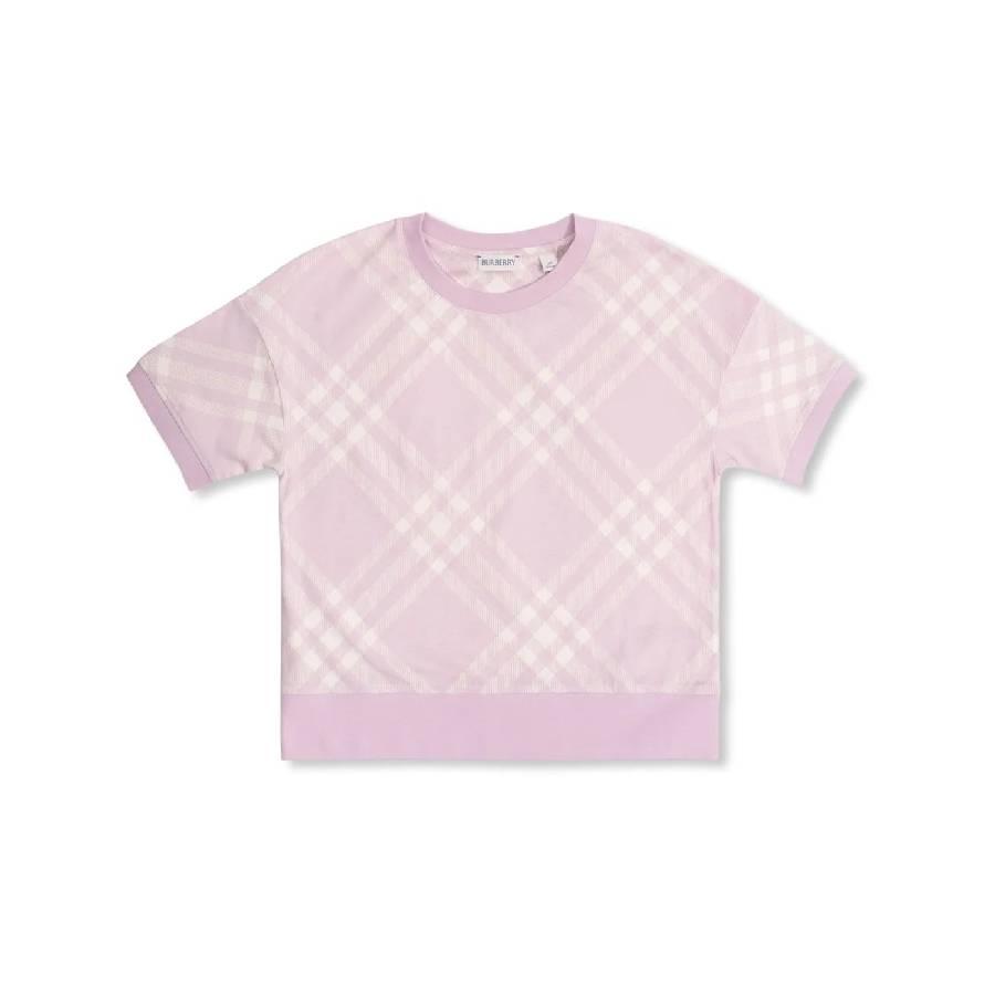 Burberry Kids Check Print Cotton Jersey T-Shirt by BURBERRY