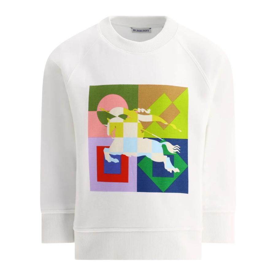 Burberry Kids EKD Motif Crewneck Cotton Sweatshirt by BURBERRY