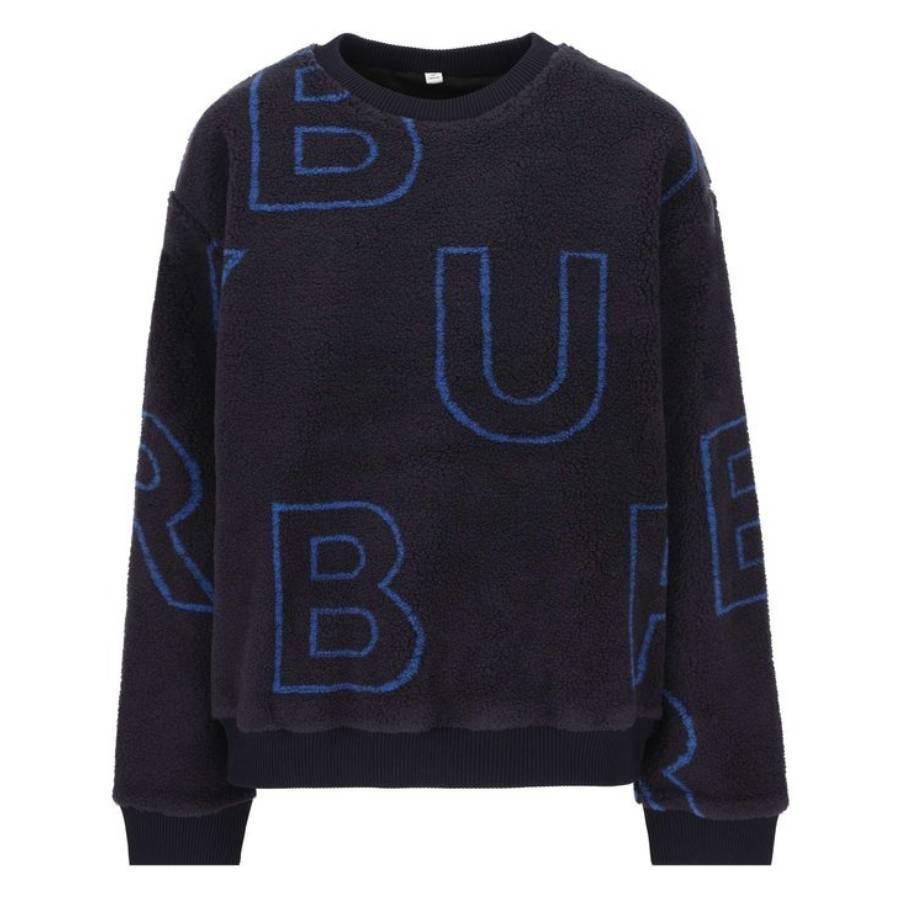 Burberry Kids Edgar Scattered Logo Fleece Sweatshirt by BURBERRY