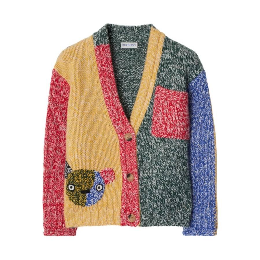 Burberry Kids Janice Colorblock Cashmere Cardigan by BURBERRY