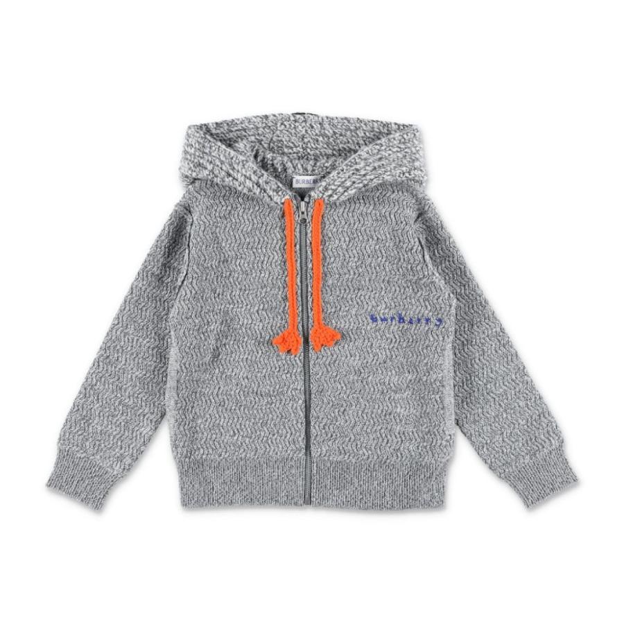 Burberry Kids Logo Embroidered Knitted Drawstring Hoodie by BURBERRY