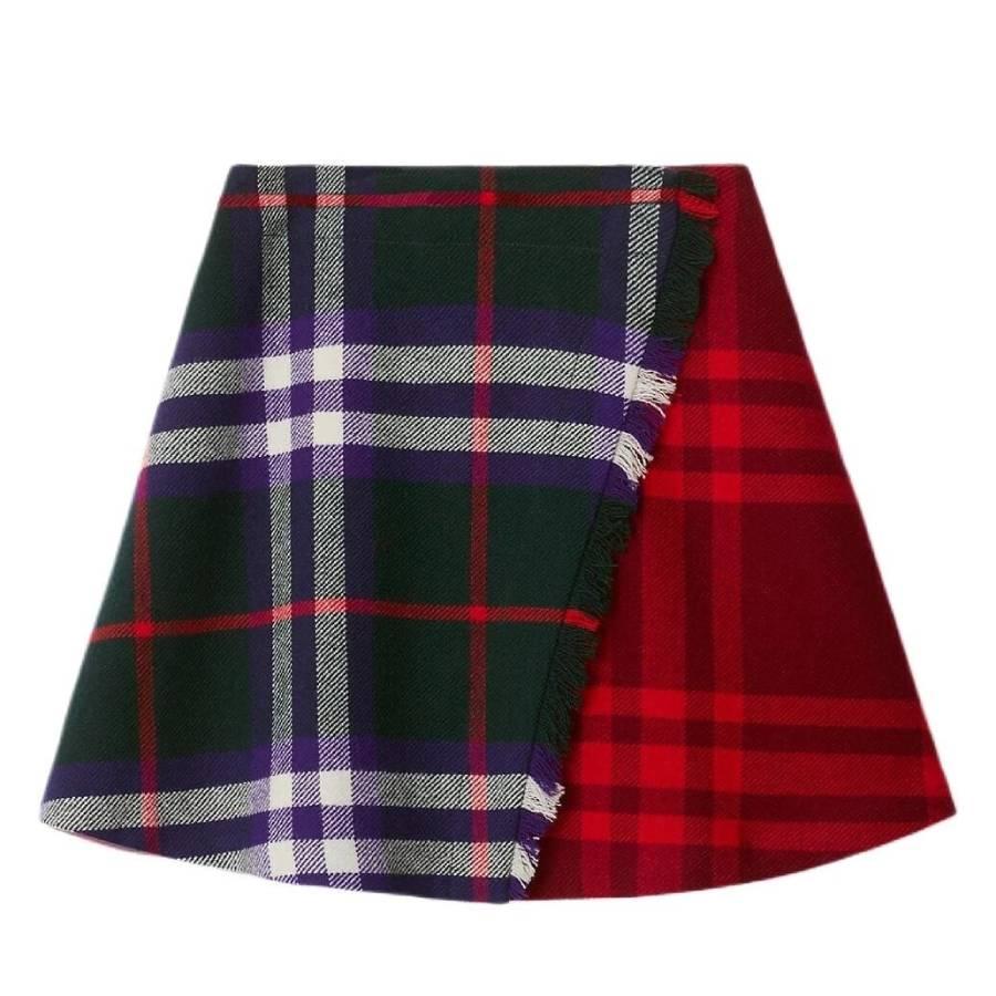Burberry Kids Ria Check Wool Skirt by BURBERRY