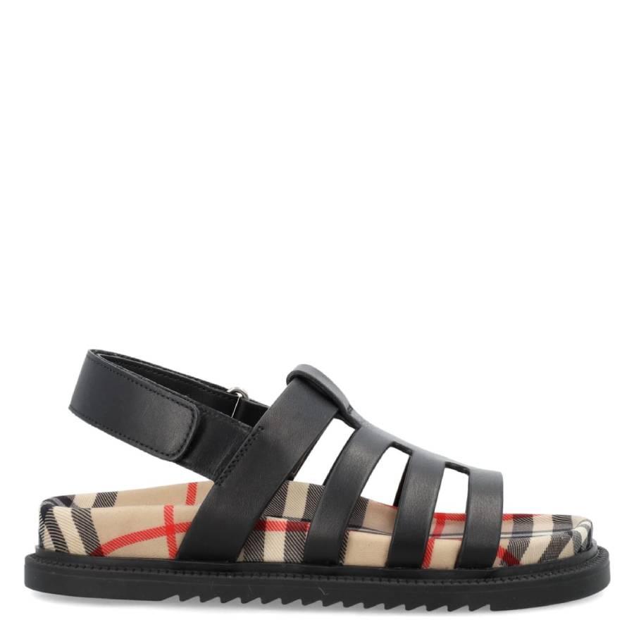 Burberry Kids Sam Leather Fisherman Sandals by BURBERRY