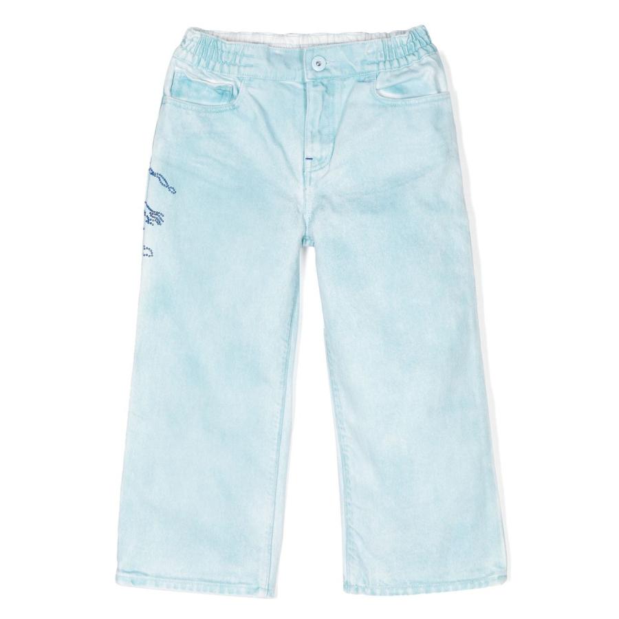 Burberry Kids Sequin Embellished Flared Cotton Jeans by BURBERRY