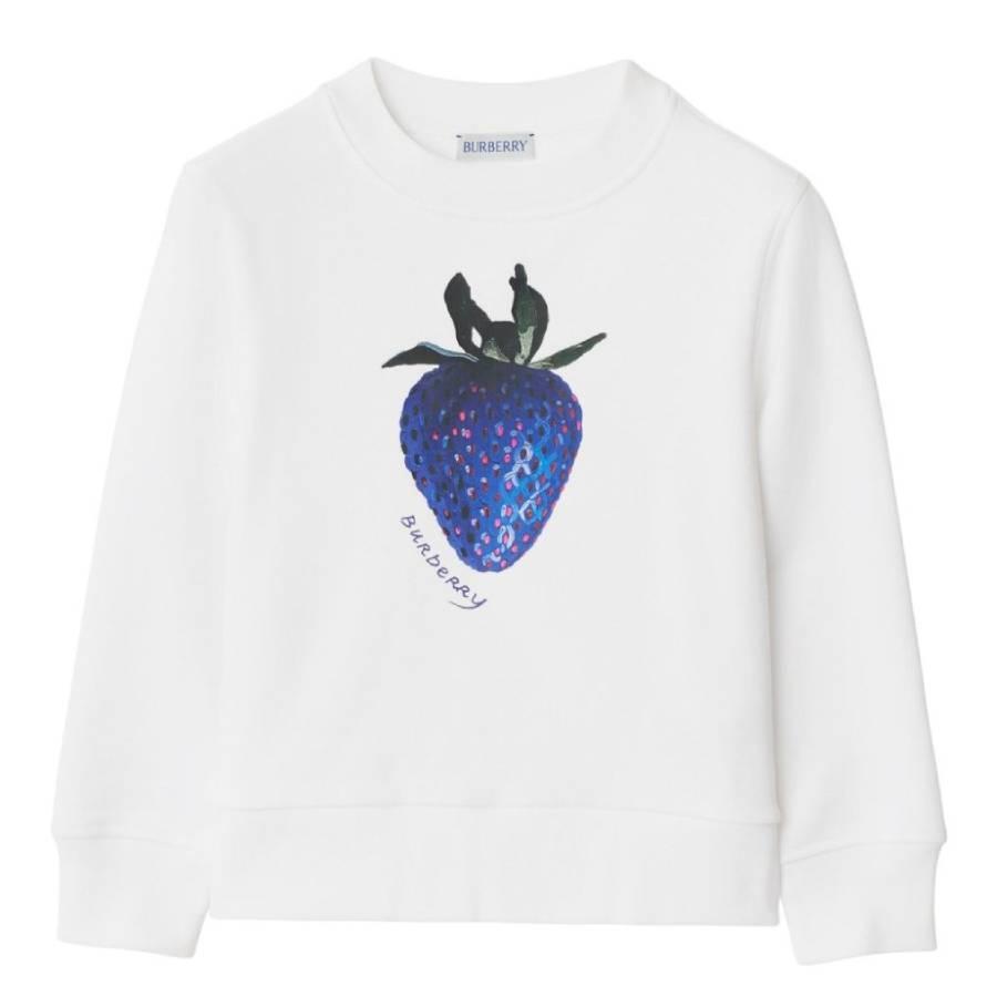 Burberry Kids Strawberry Printed Cotton Sweatshirt by BURBERRY