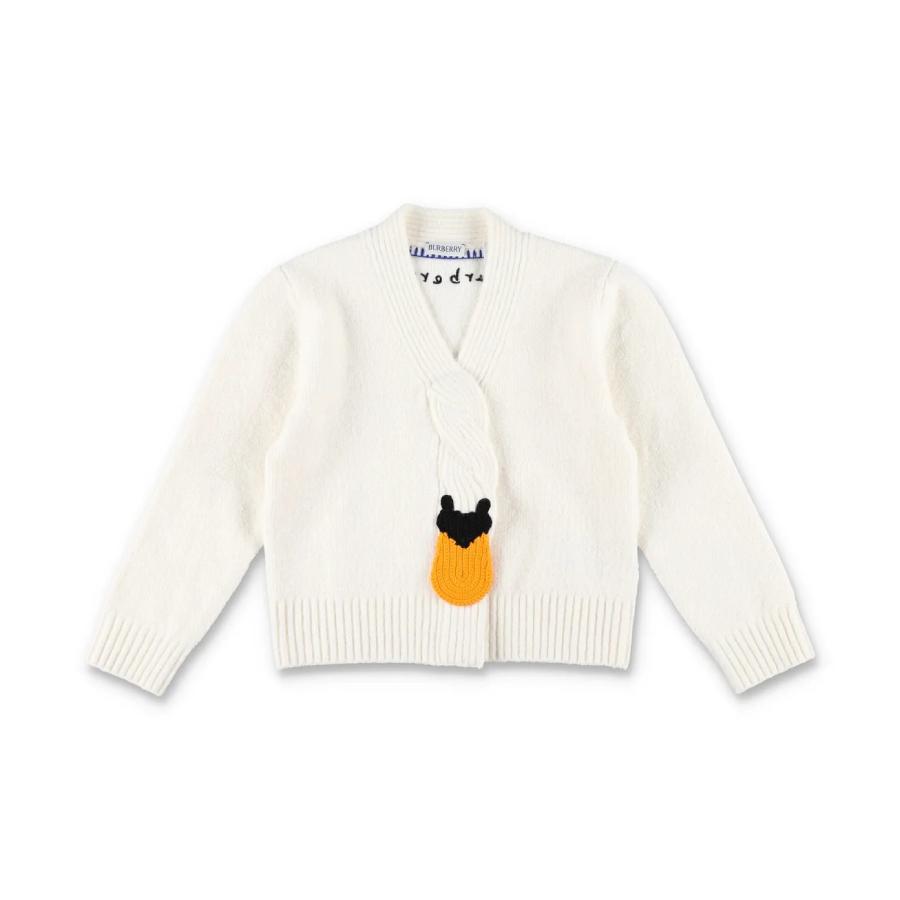 Burberry Kids Swan Chunky-Knit Wool-Blend Cardigan by BURBERRY