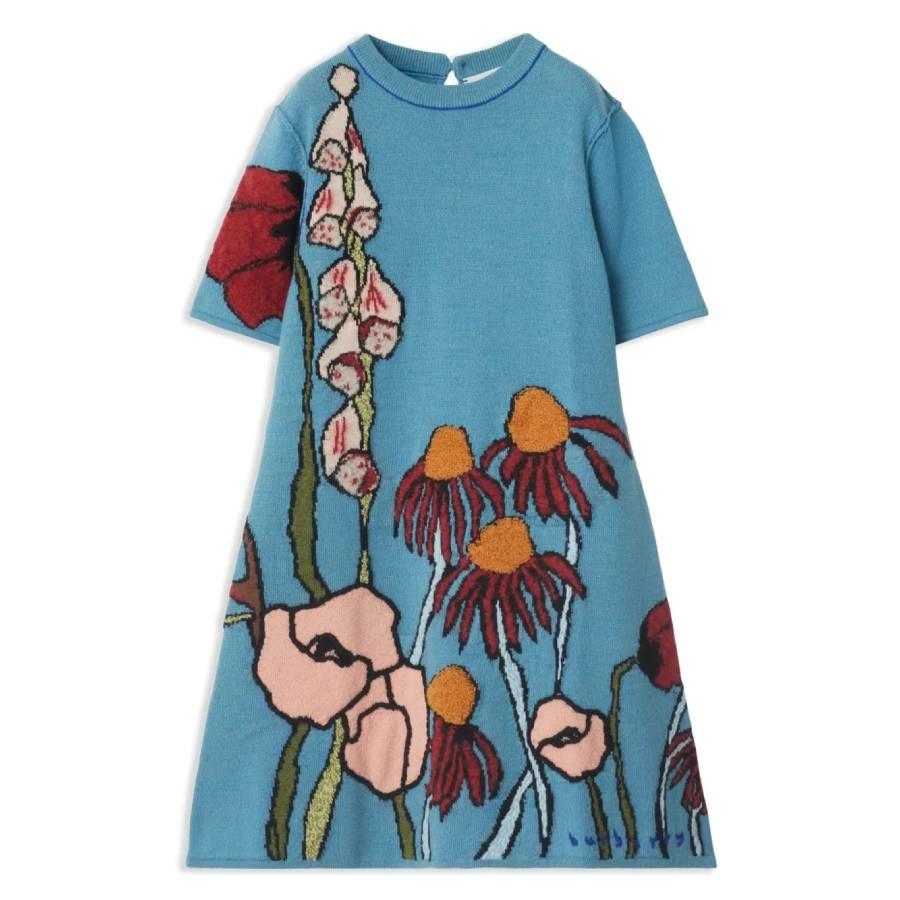 Burberry Kids Sylvie Floral Intarsia Wool Dress by BURBERRY