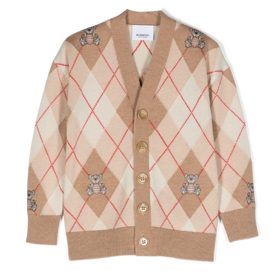 Burberry Kids Thomas Bear Argyle-Print Cardigan by BURBERRY