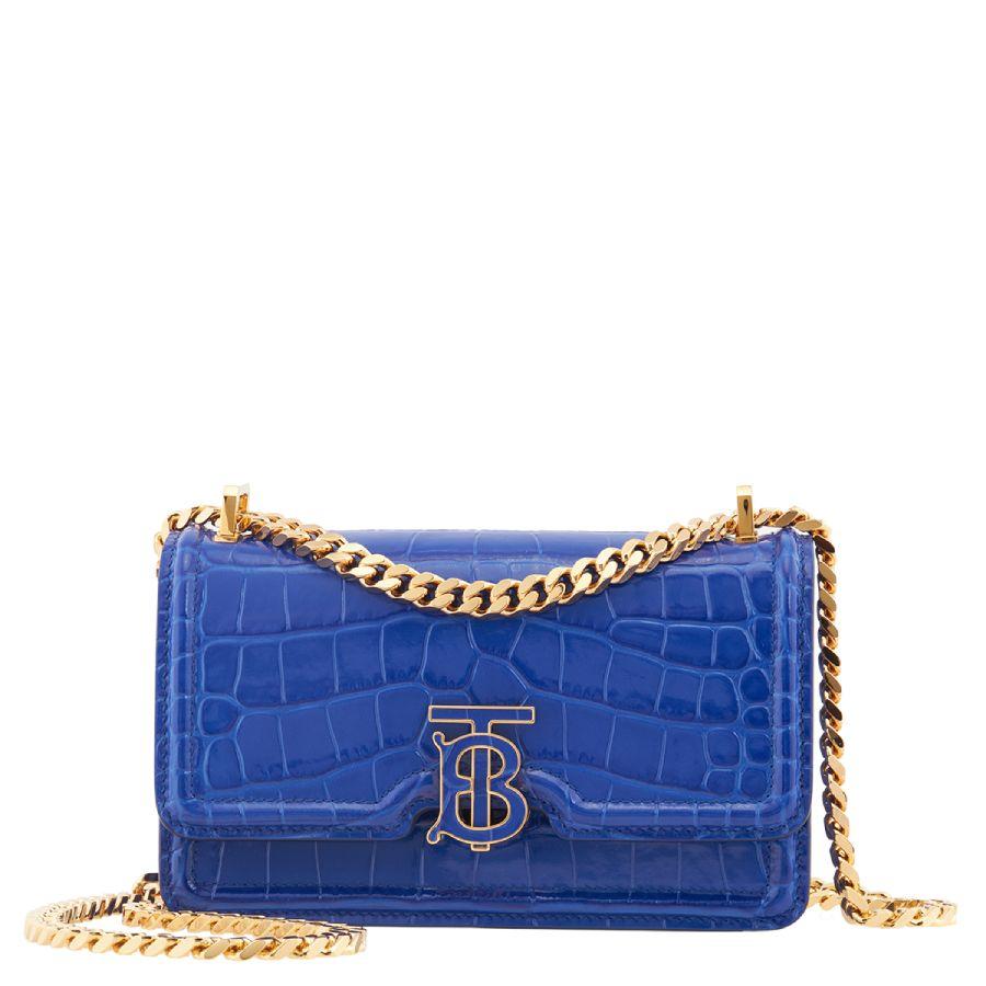 Burberry Knight Crocodile-Effect Leather Mini TB Bag by BURBERRY