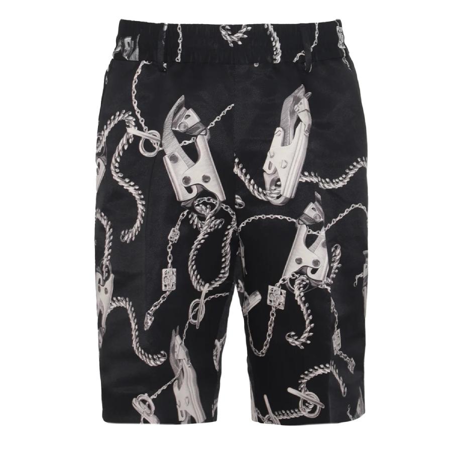 Burberry Knight Hardware Chain Link Printed Shorts by BURBERRY