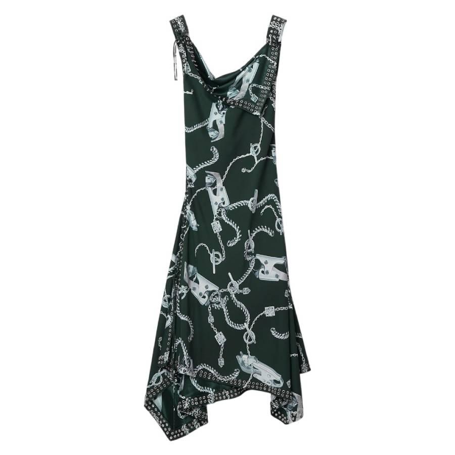 Burberry Knight Hardware Printed Sleeveles Dress by BURBERRY