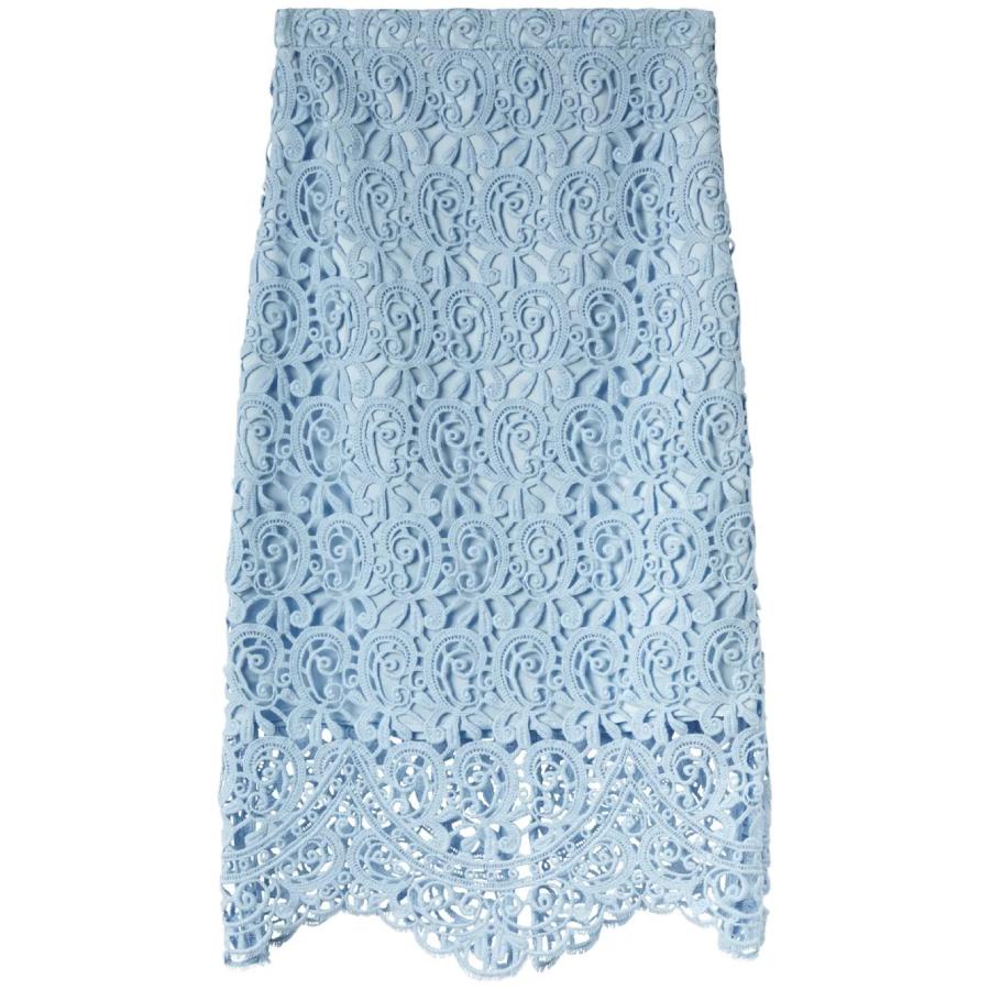 Burberry Lace Embroidery Cotton Blend Pencil Skirt by BURBERRY