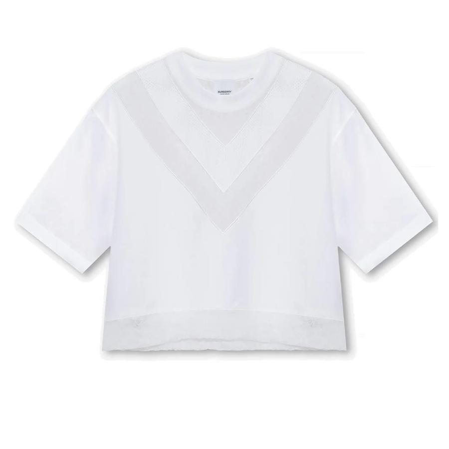Burberry Lace V Paneled Boxy T-Shirt by BURBERRY